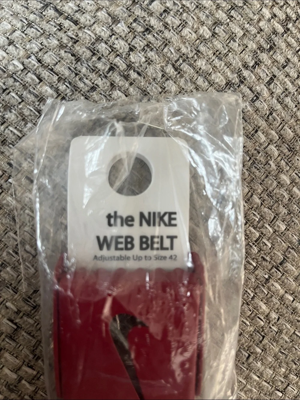 Nike Unisex Burgundy Web Belt with White Swoosh
